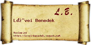 Lövei Benedek névjegykártya
